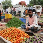 A man selling tomatoes
