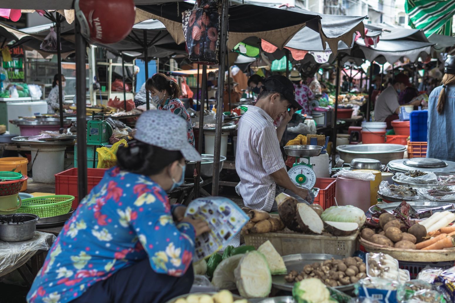 people at outdoor market