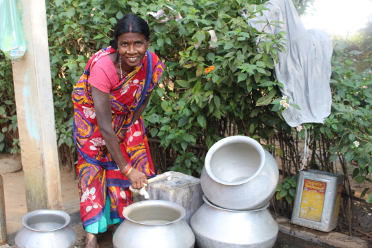 woman with clean water