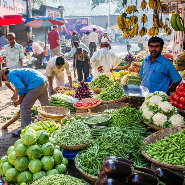 Assorted vegetables at an outdoor market