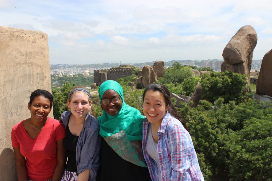 A group of interns outside