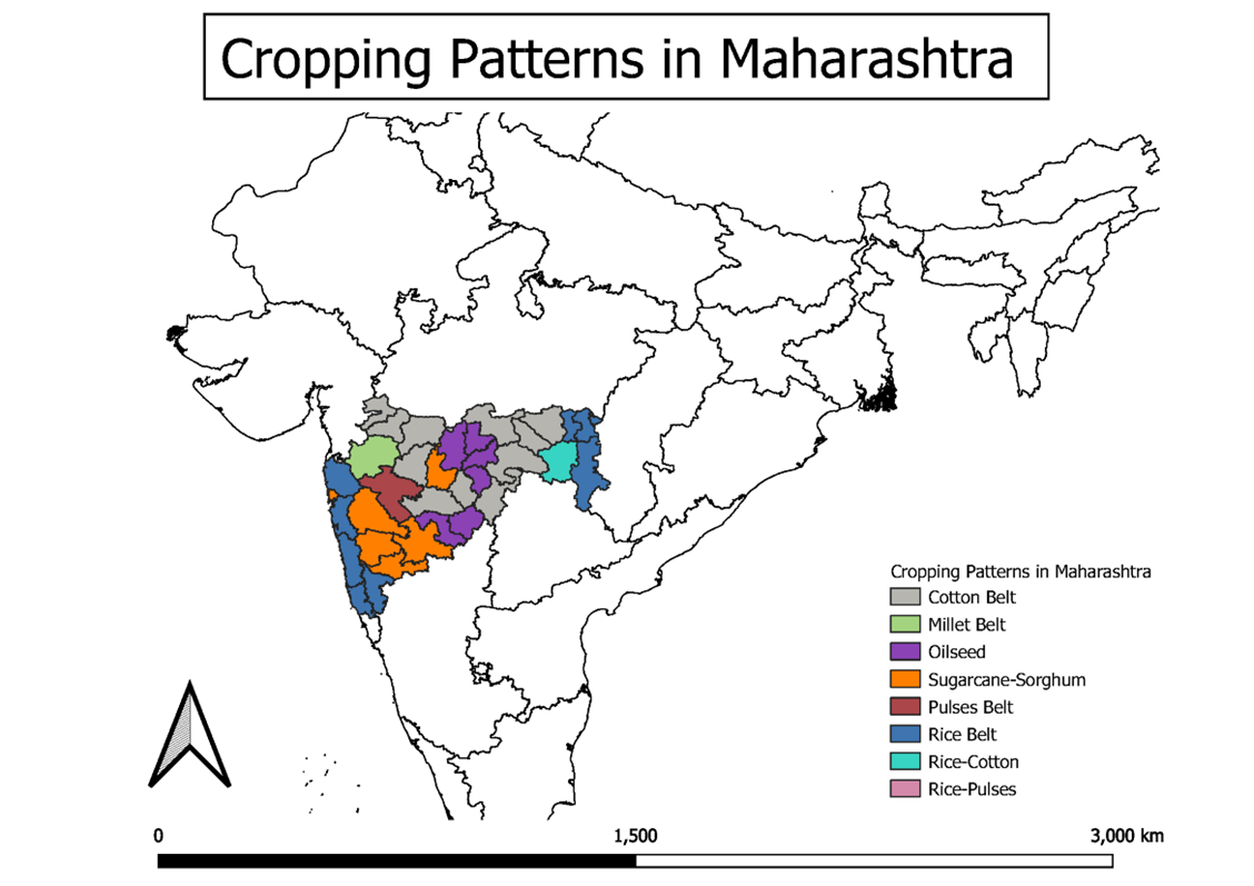 Map of cropping patterns in Maharashtra