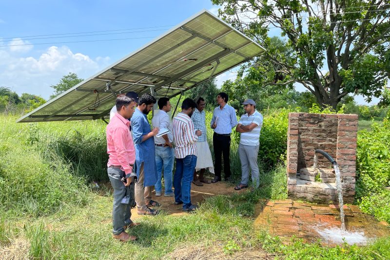 TCI researchers observe a solar-powered irrigation pump