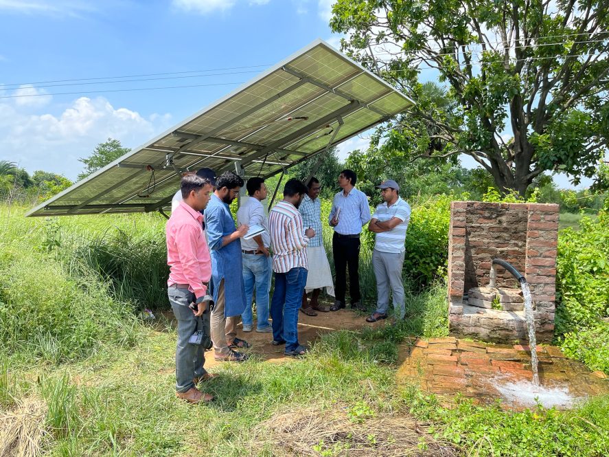 TCI researchers observe a solar-powered irrigation pump