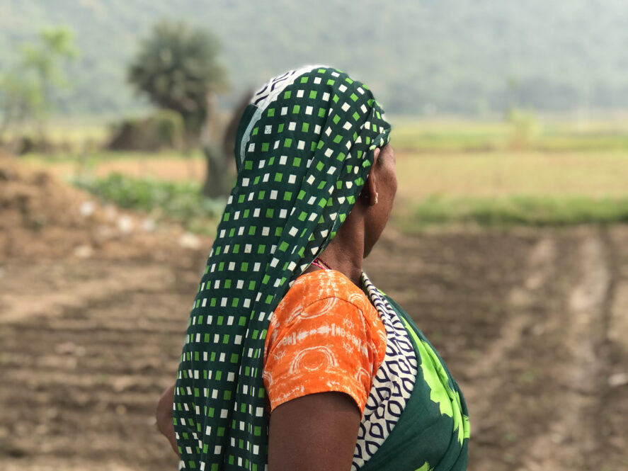 An Indian woman looking away