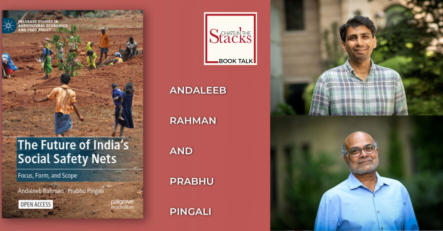 Photos of Andaleeb Rahman and Prabhu Pingali along with their book, The Future of India's Social Safety Nets