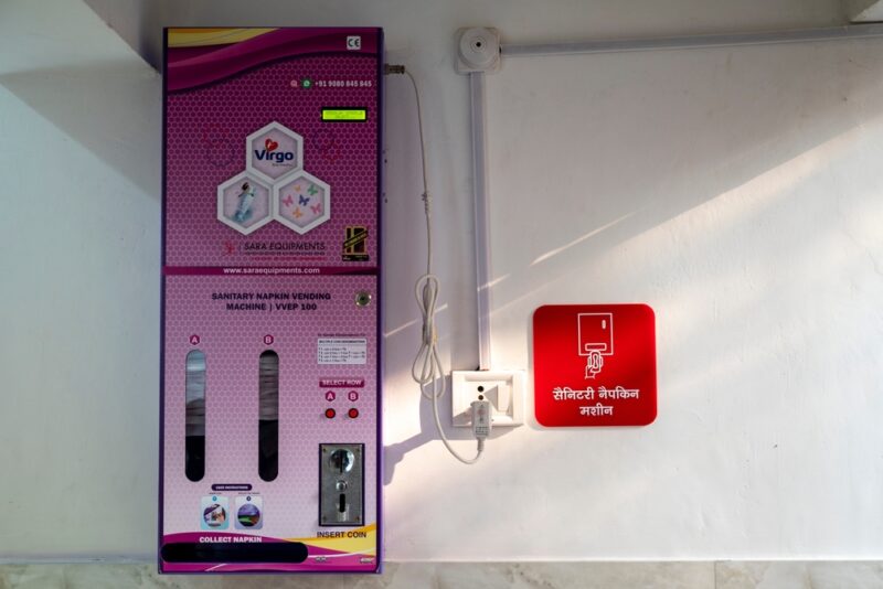 A sanitary pad vending machine