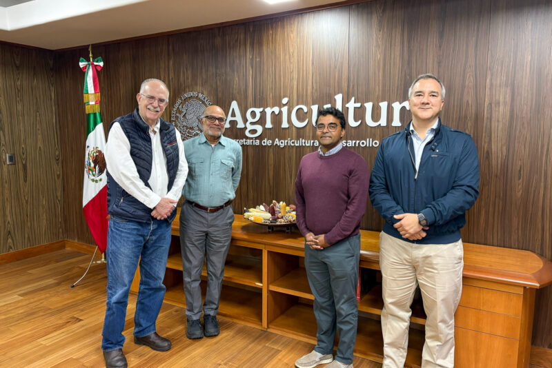 Julio Berdegué Sacristán with Prabhu Pingali, Mathew Abraham, and Leslie Verteramo
