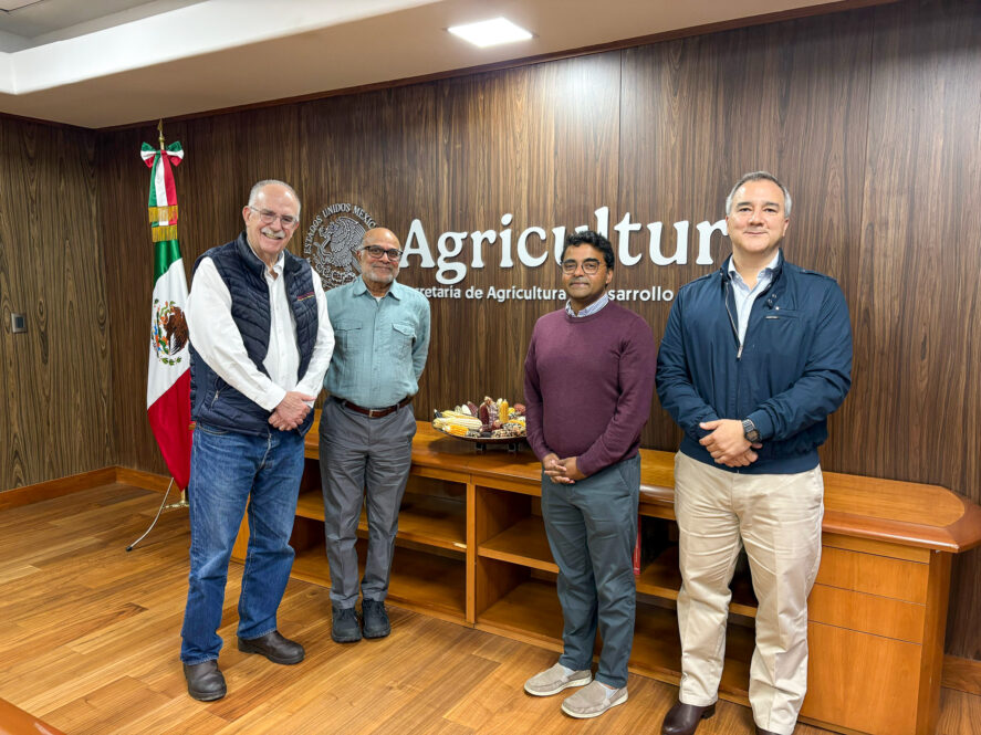Julio Berdegué Sacristán with Prabhu Pingali, Mathew Abraham, and Leslie Verteramo