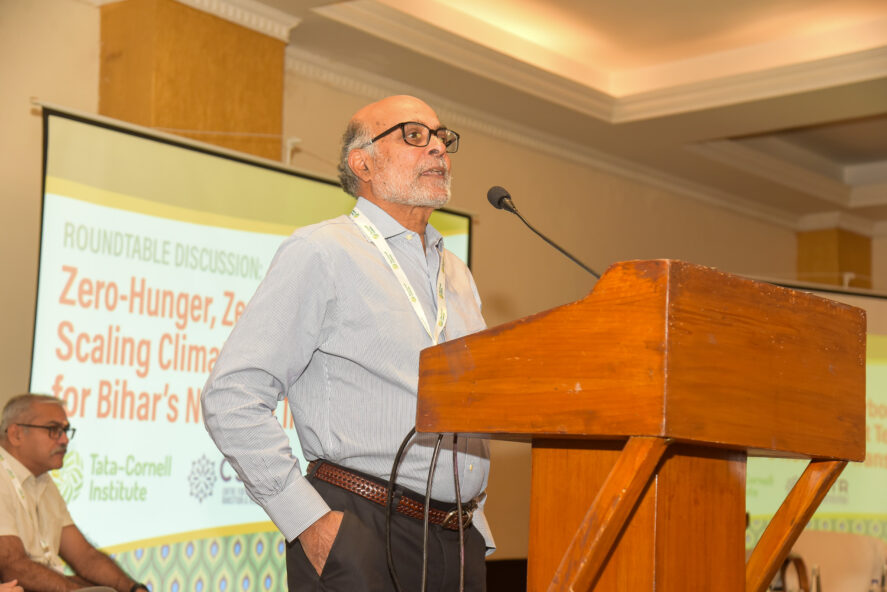 Prabhu Pingali speaking at a podium